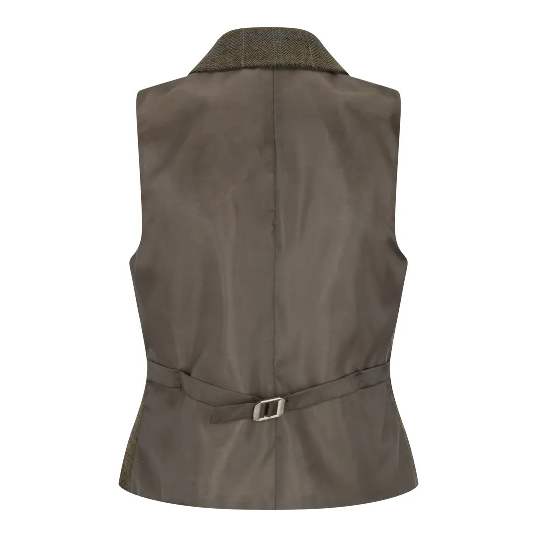 Women's Olive Green Tweed Blazer & Waistcoat Set by TruClothing