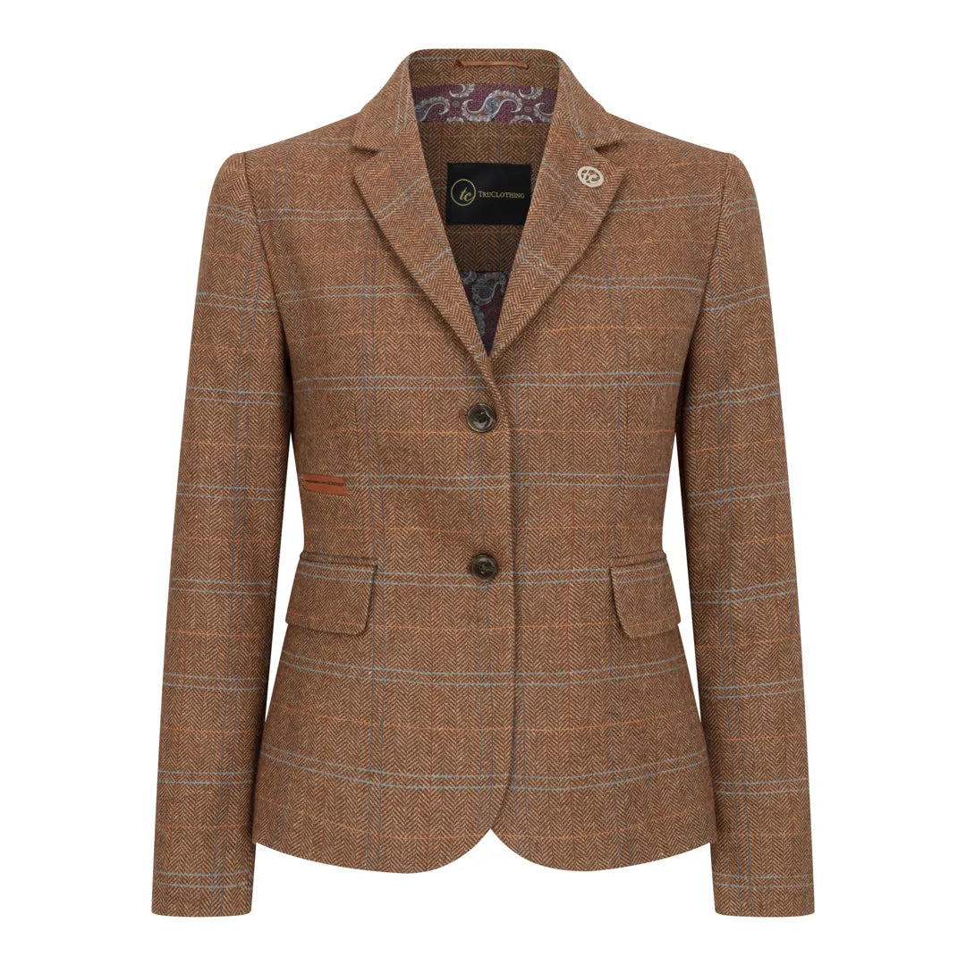Women's Oak Brown Tweed Blazer & Waistcoat Set by TruClothing