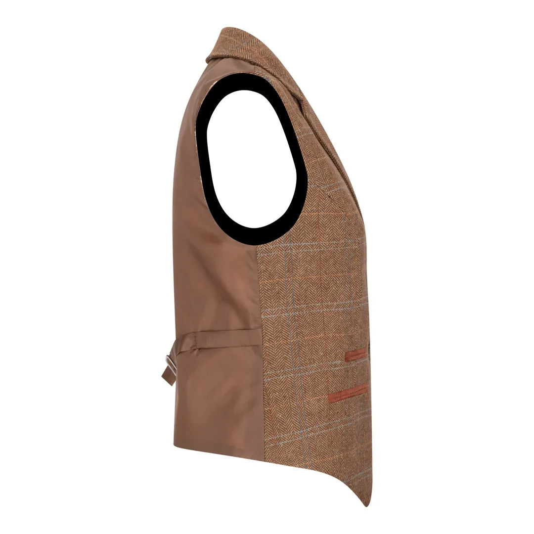 Women's Oak Brown Tweed Blazer & Waistcoat Set by TruClothing