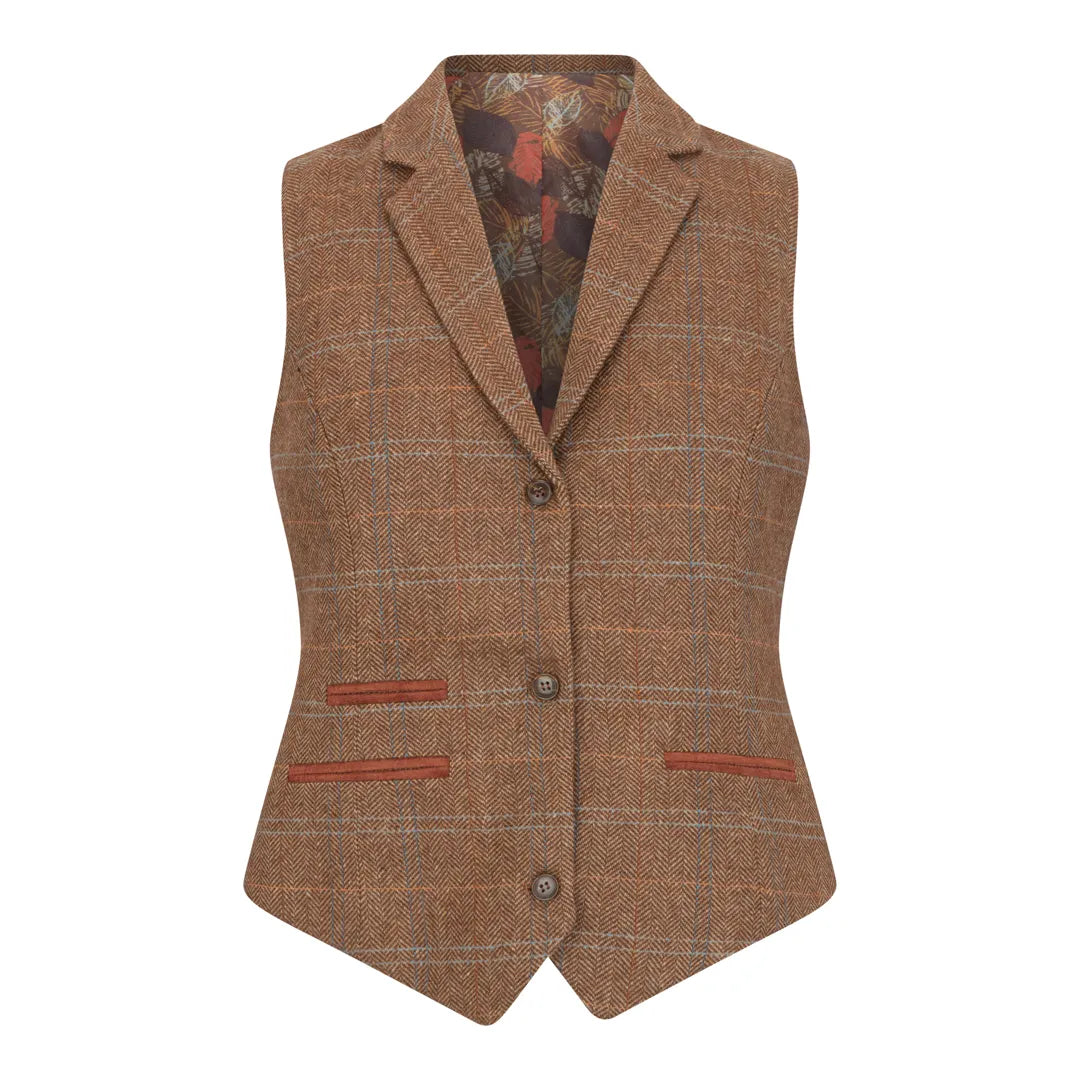 Women's Oak Brown Tweed Blazer & Waistcoat Set by TruClothing
