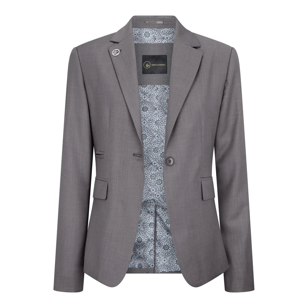 Women's 3 Piece Plain Grey Suit