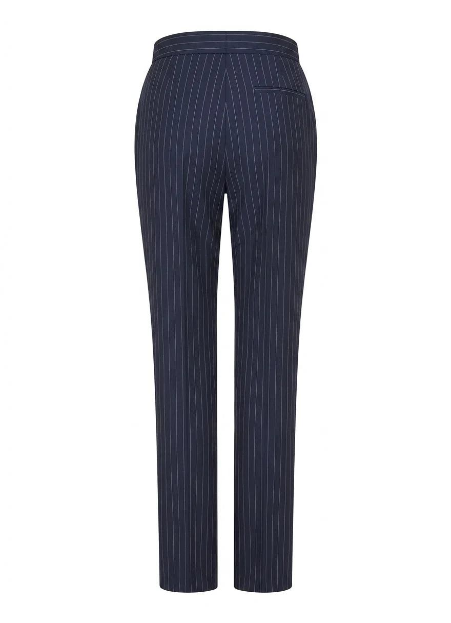 Women's 3 Piece Navy Blue Pinstripe Tailored Suit by TruClothing