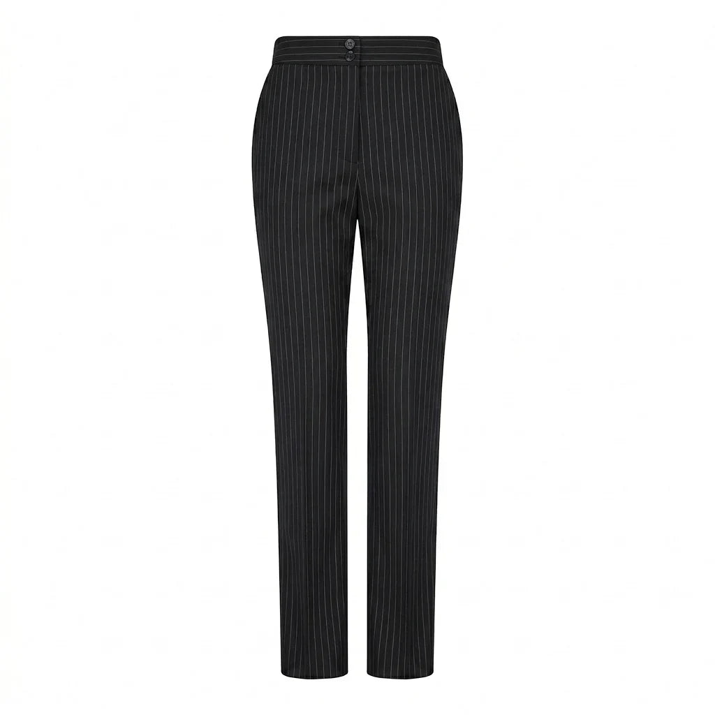Women's 3 Piece Black Pinstripe Tailored Suit by TruClothing