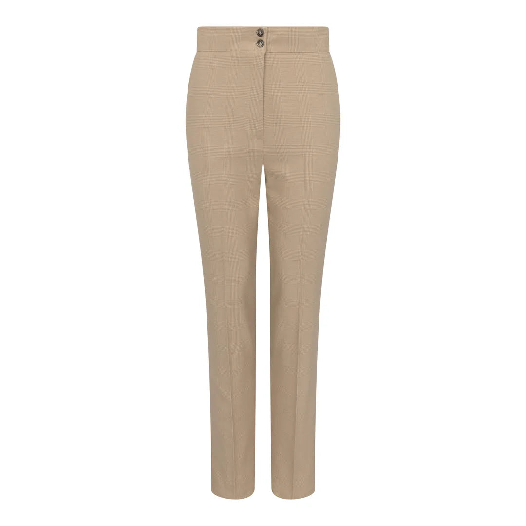 Women's Cream 3 Piece Prince of Wales Check Suit by TruClothing