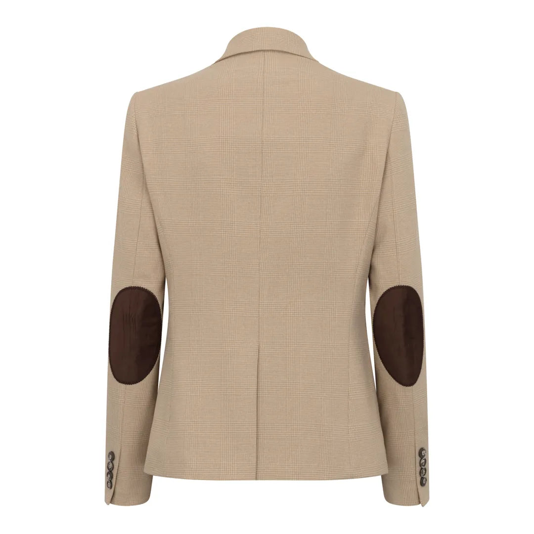Women's Cream 3 Piece Prince of Wales Check Suit by TruClothing
