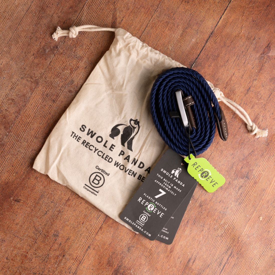 Swole Panda Woven Belt in Sky Blue