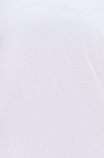 White Cotton Jersey T-Shirt With Lace Sleeves - Bascora