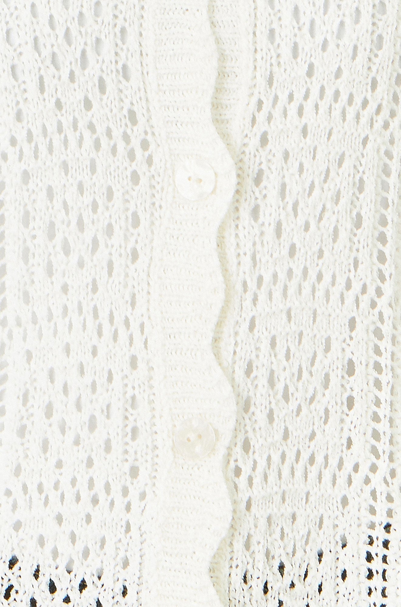 White Crochet Short Sleeve Cardigan - Bascora