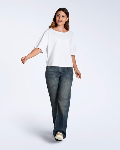 Wide Boat Neck Organic T-Shirt - Bascora