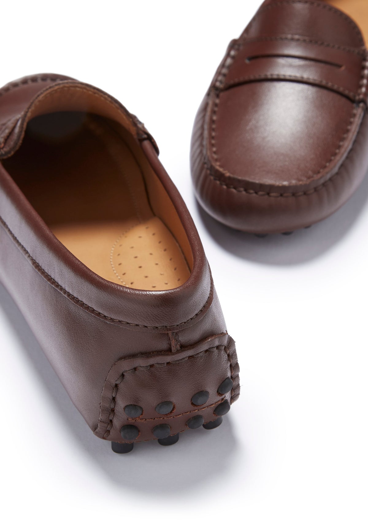 Hugs & Co. Women's Brown Leather Penny Driving Loafers