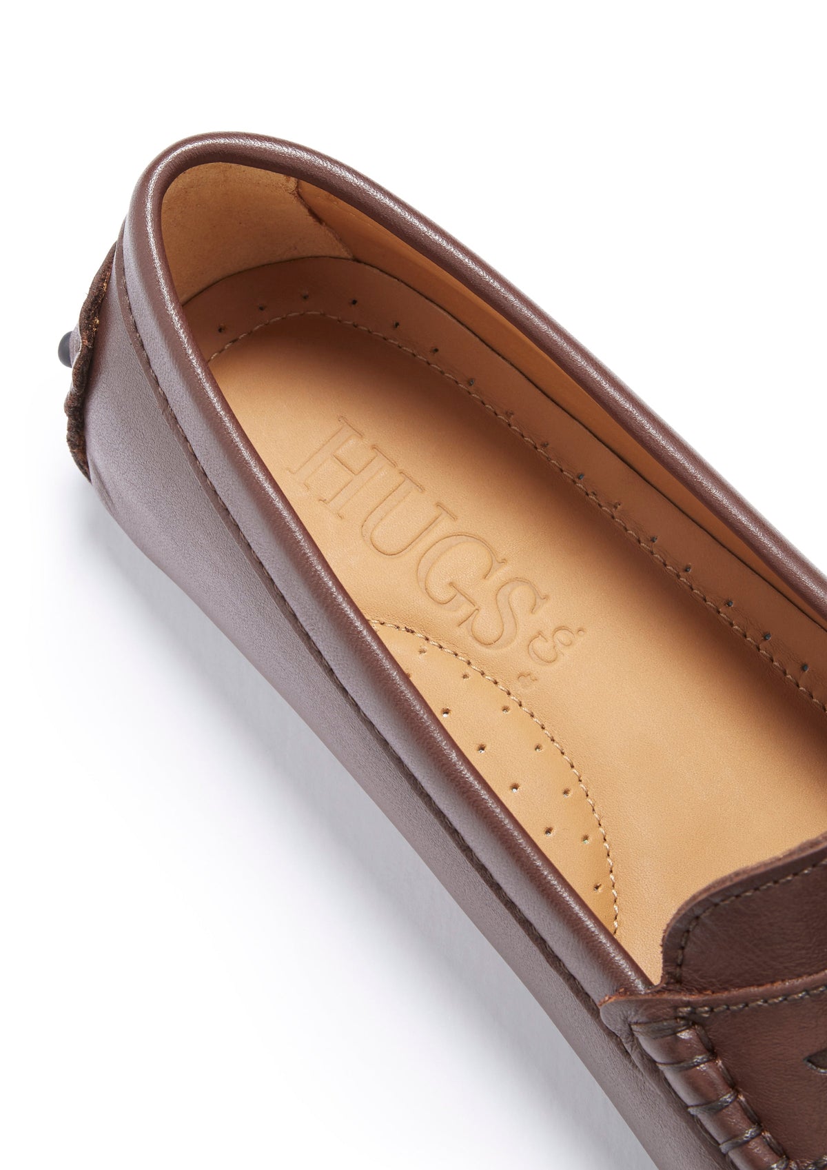 Hugs & Co. Women's Brown Leather Penny Driving Loafers