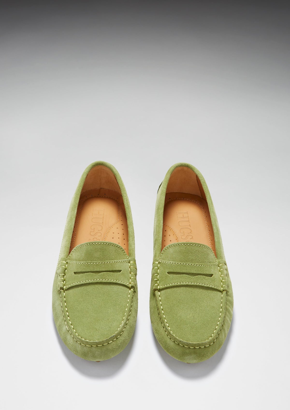 Hugs & Co. Women's Olive Green Suede Penny Driving Loafers