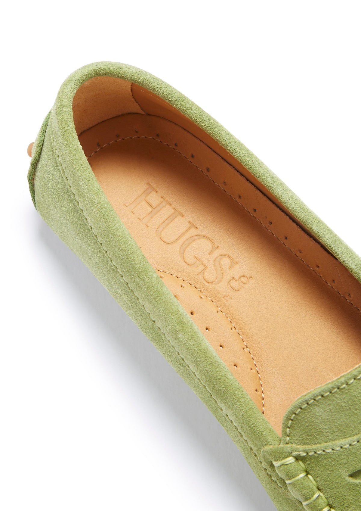Hugs & Co. Women's Olive Green Suede Penny Driving Loafers