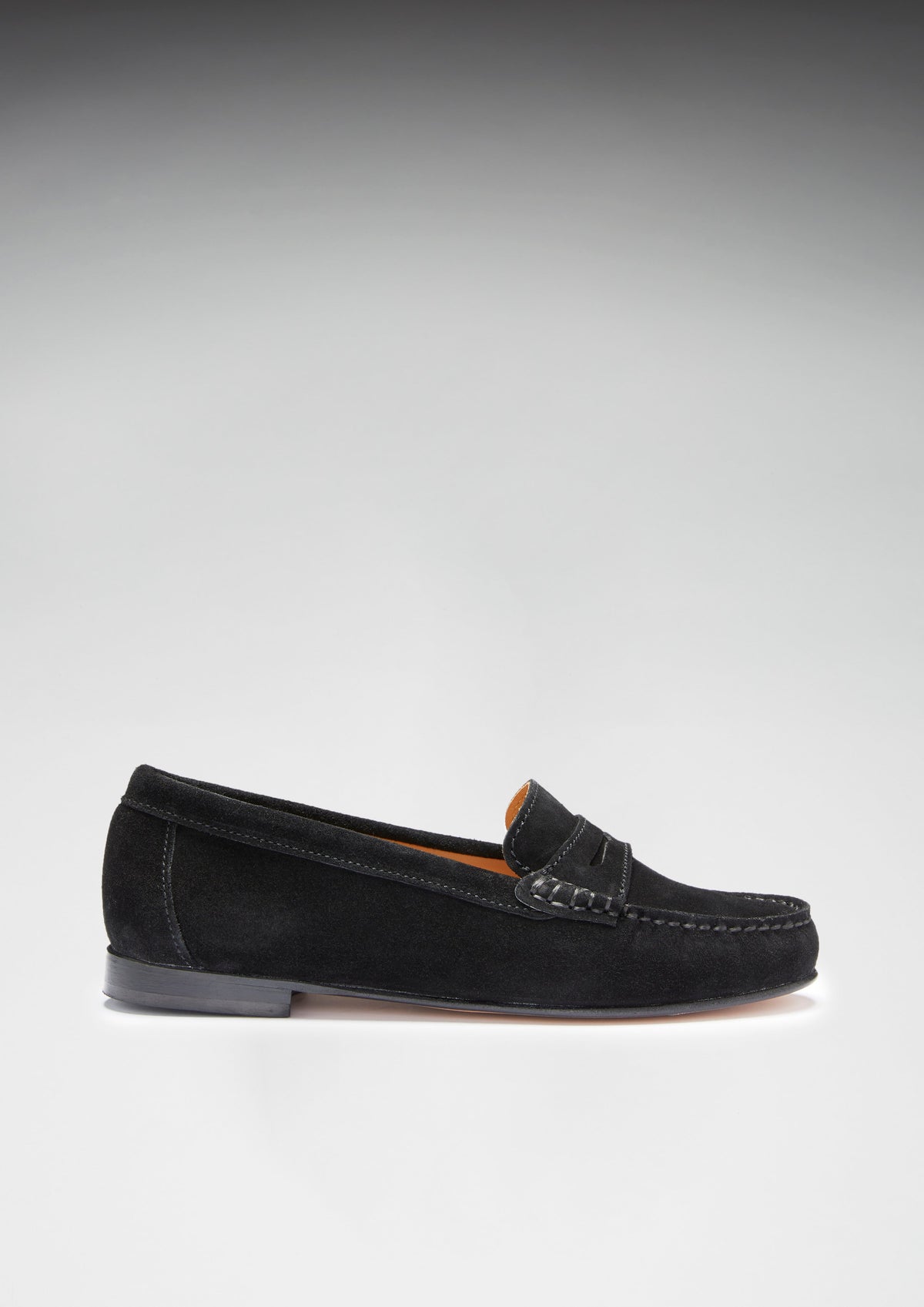 Hugs & Co. Women's Black Suede Leather-Sole Penny Loafers