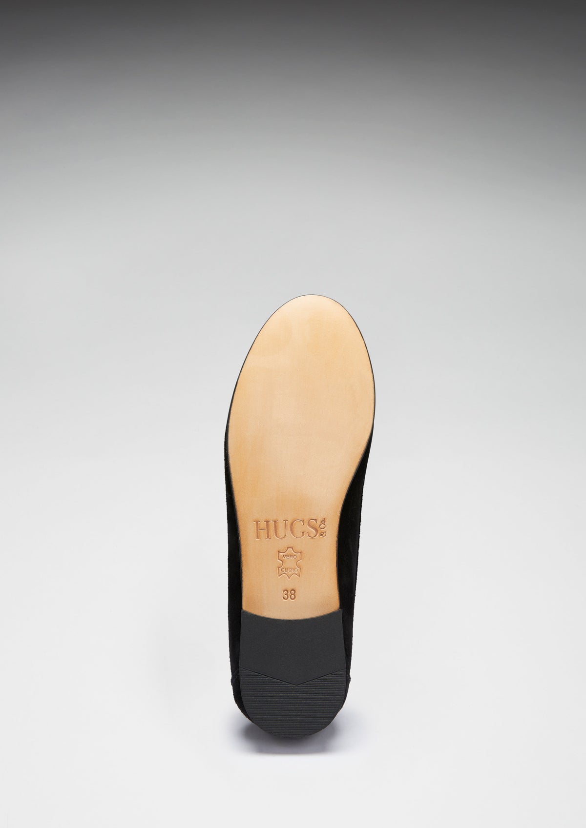 Hugs & Co. Women's Black Suede Leather-Sole Penny Loafers