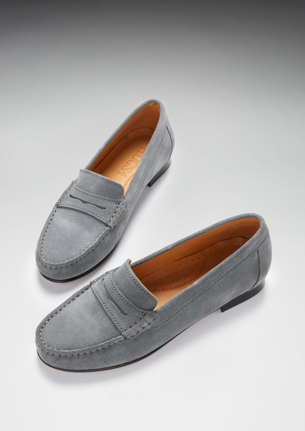 Hugs & Co. Women's Slate Grey Suede Penny Loafers