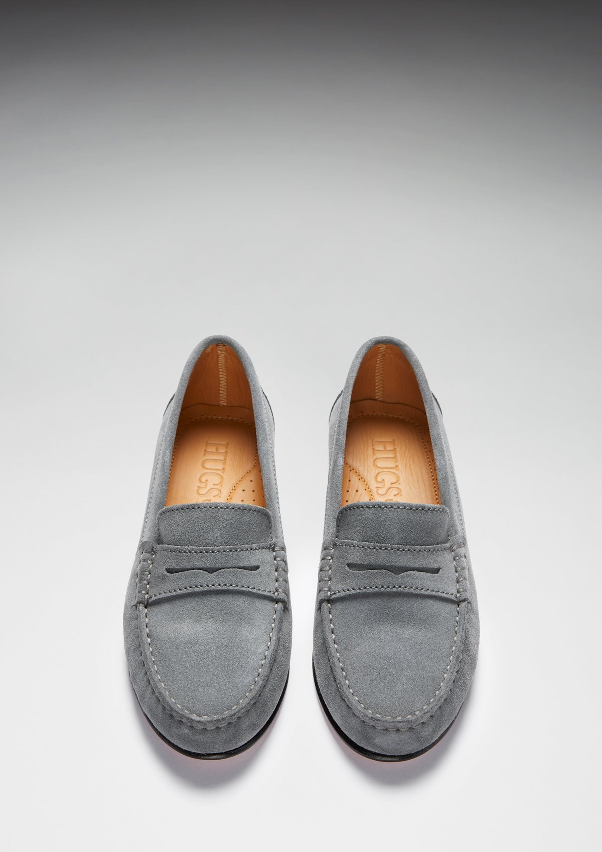 Hugs & Co. Women's Slate Grey Suede Penny Loafers