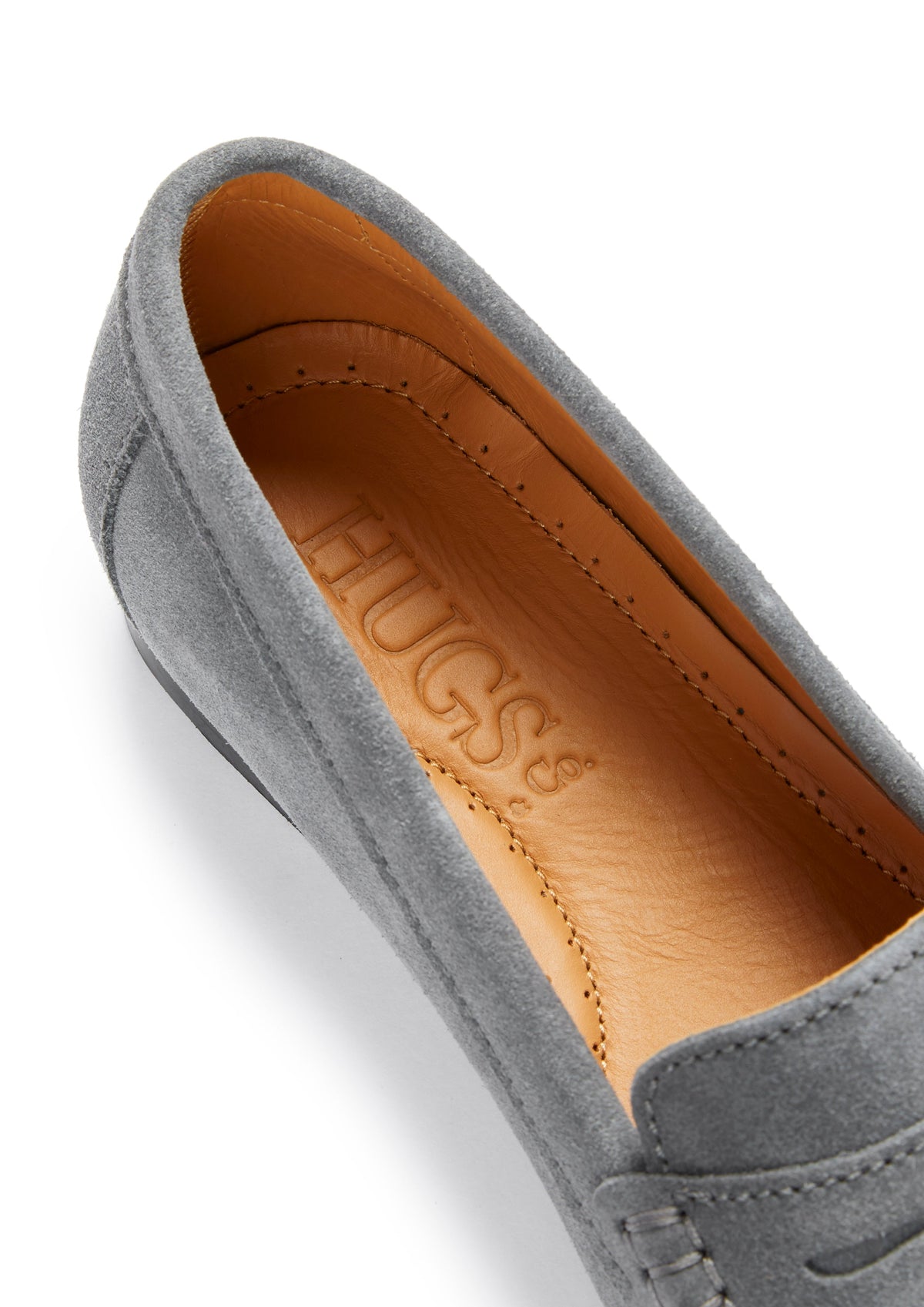 Hugs & Co. Women's Slate Grey Suede Penny Loafers