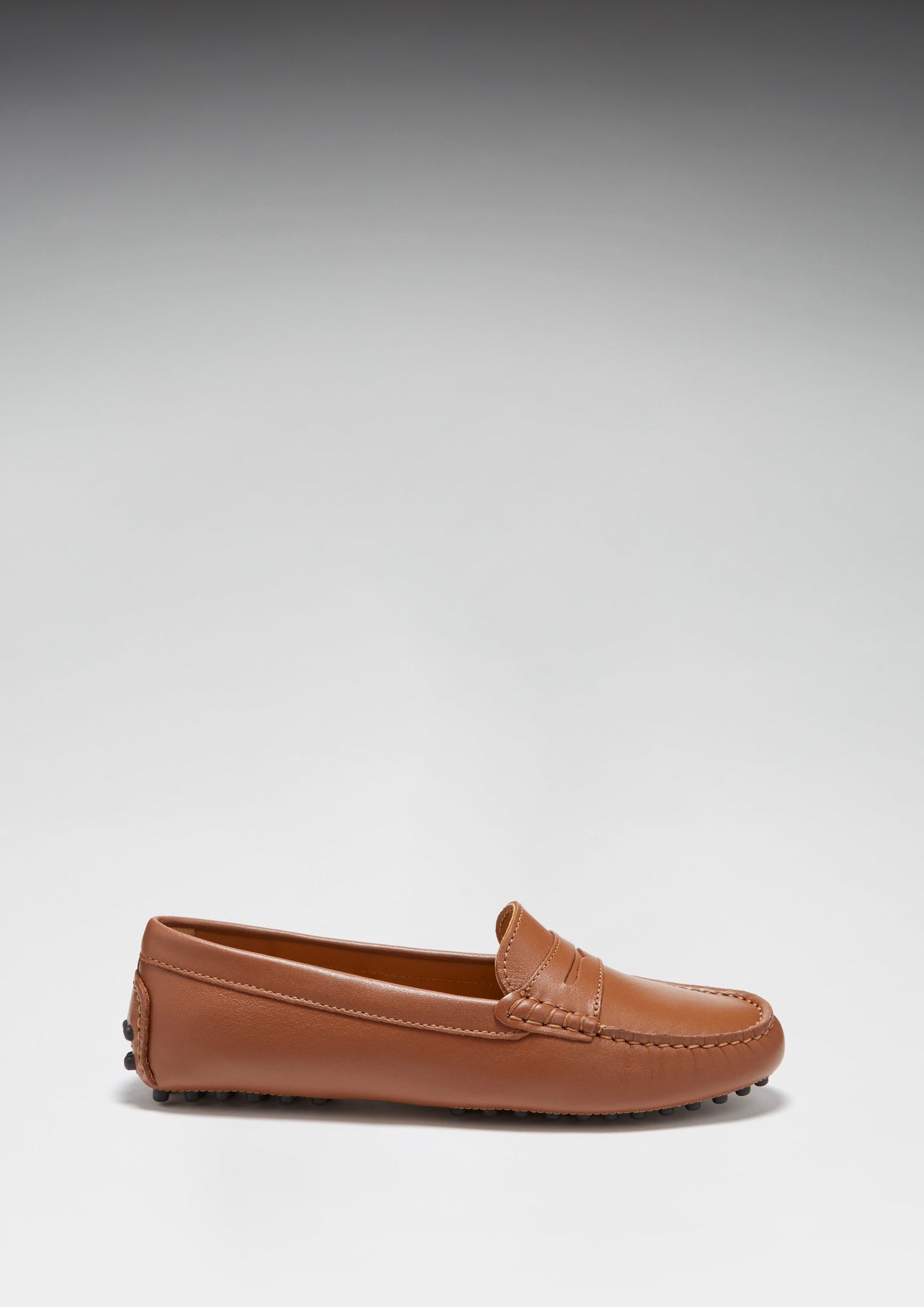 Hugs & Co. Women's Tan Leather Penny Driving Loafers
