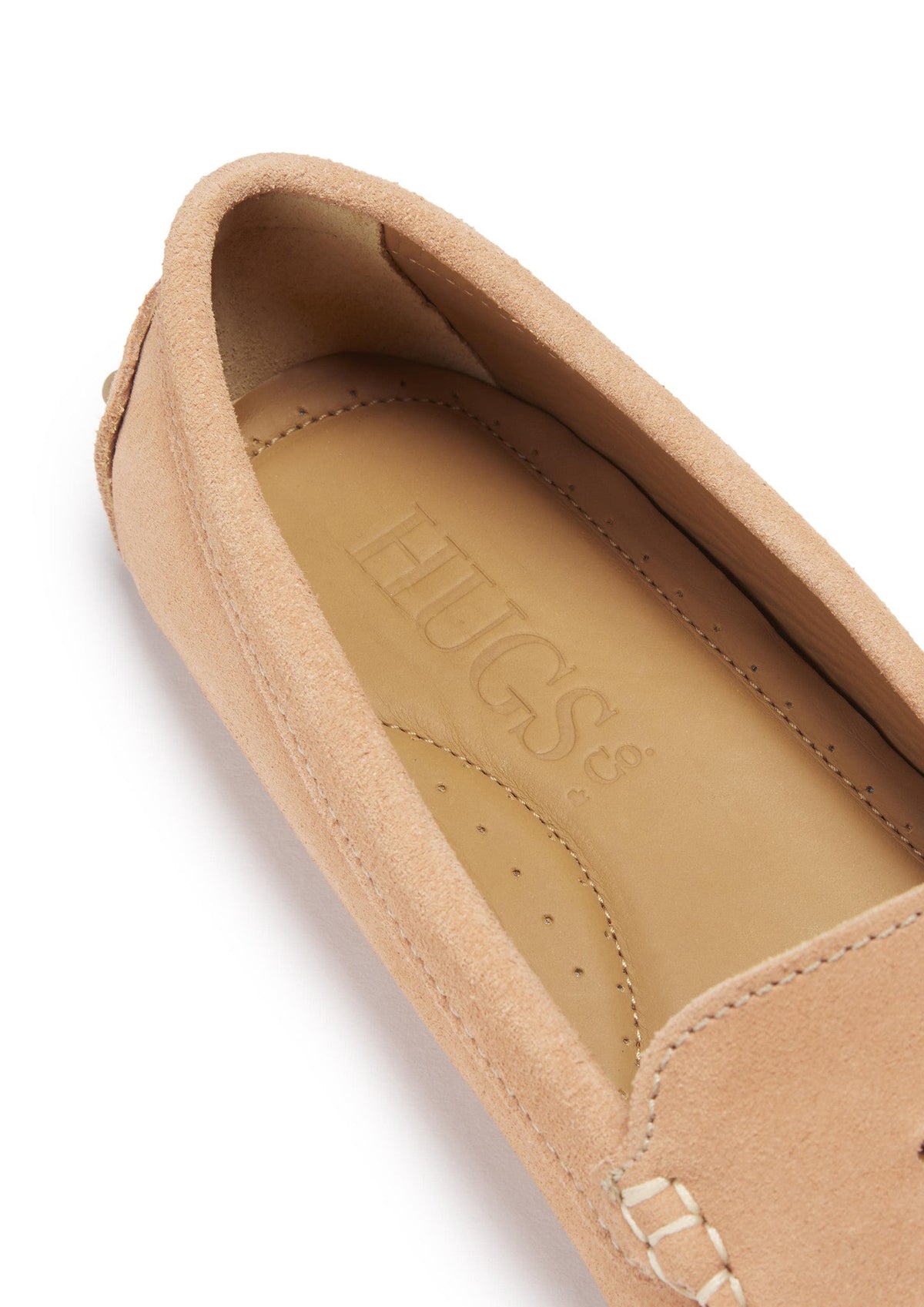 Hugs & Co. Women's Peach Suede Tasselled Driving Loafers