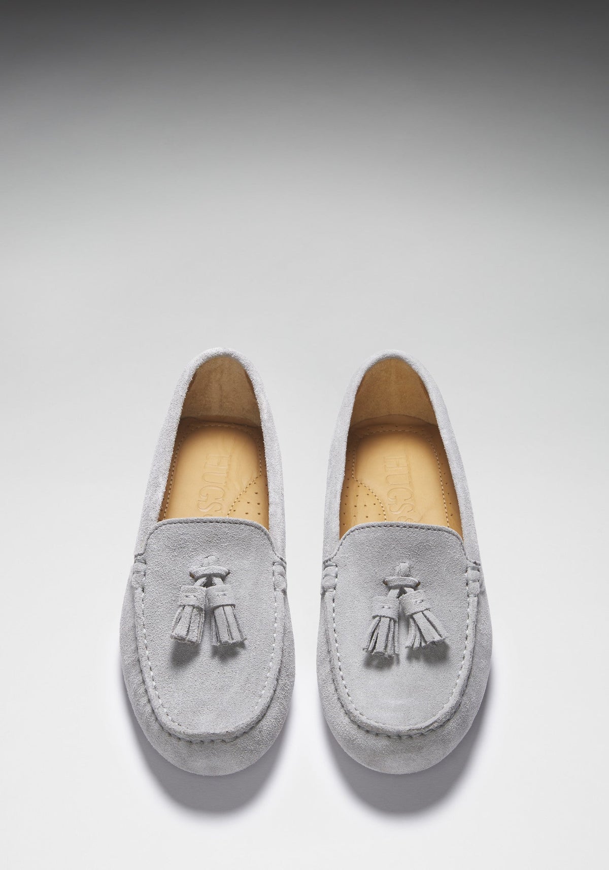 Hugs & Co. Women's Dove Grey Suede Tasselled Driving Loafers