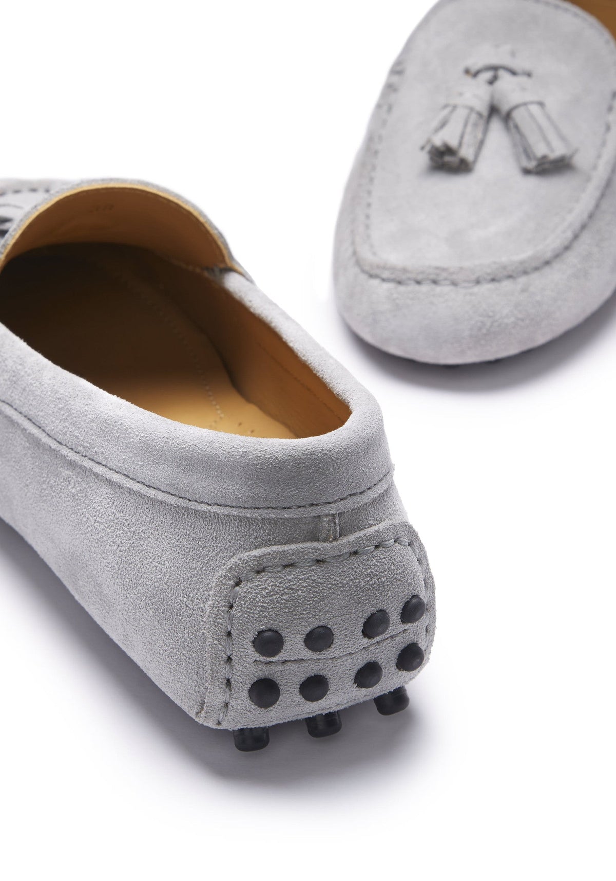 Hugs & Co. Women's Dove Grey Suede Tasselled Driving Loafers
