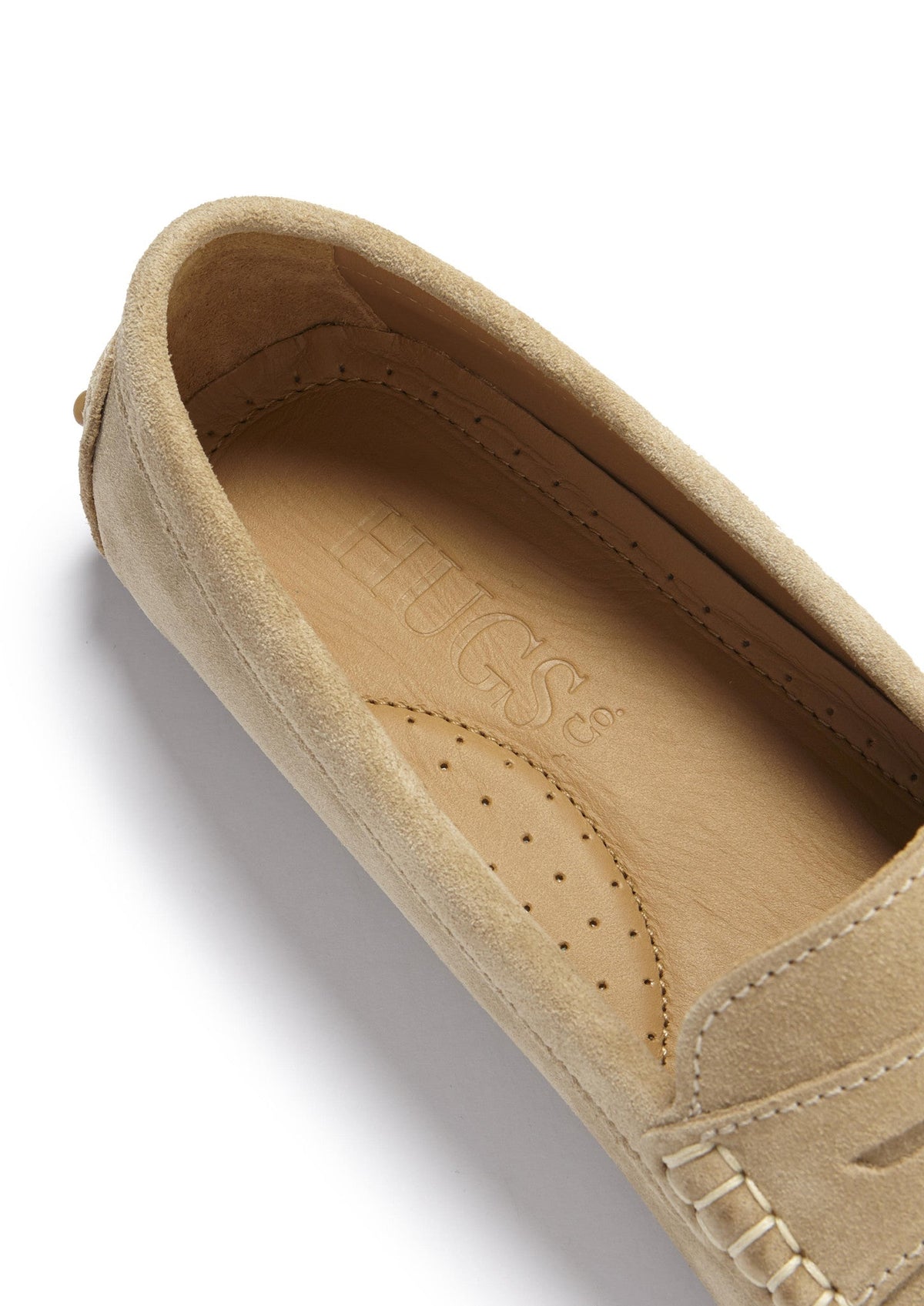 Hugs & Co. Women's Taupe Suede Penny Driving Loafers