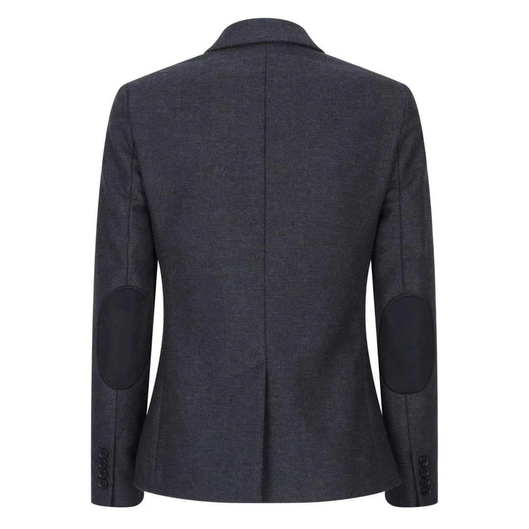 TruClothing Women's Black Tweed Herringbone Blazer and Waistcoat Set