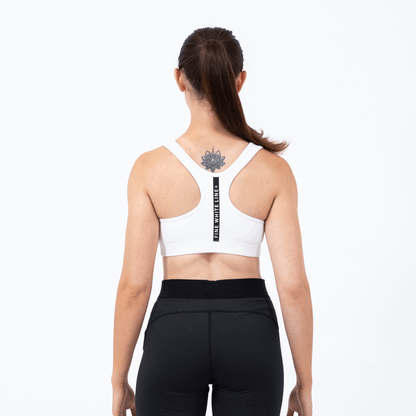 Women's Aquila White Sport Bra - Bascora