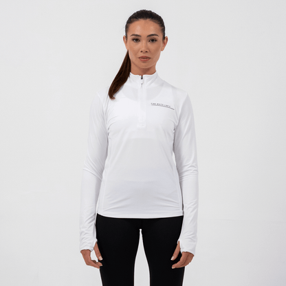 Women's Orbit White 1/4 Zip Jacket - Bascora