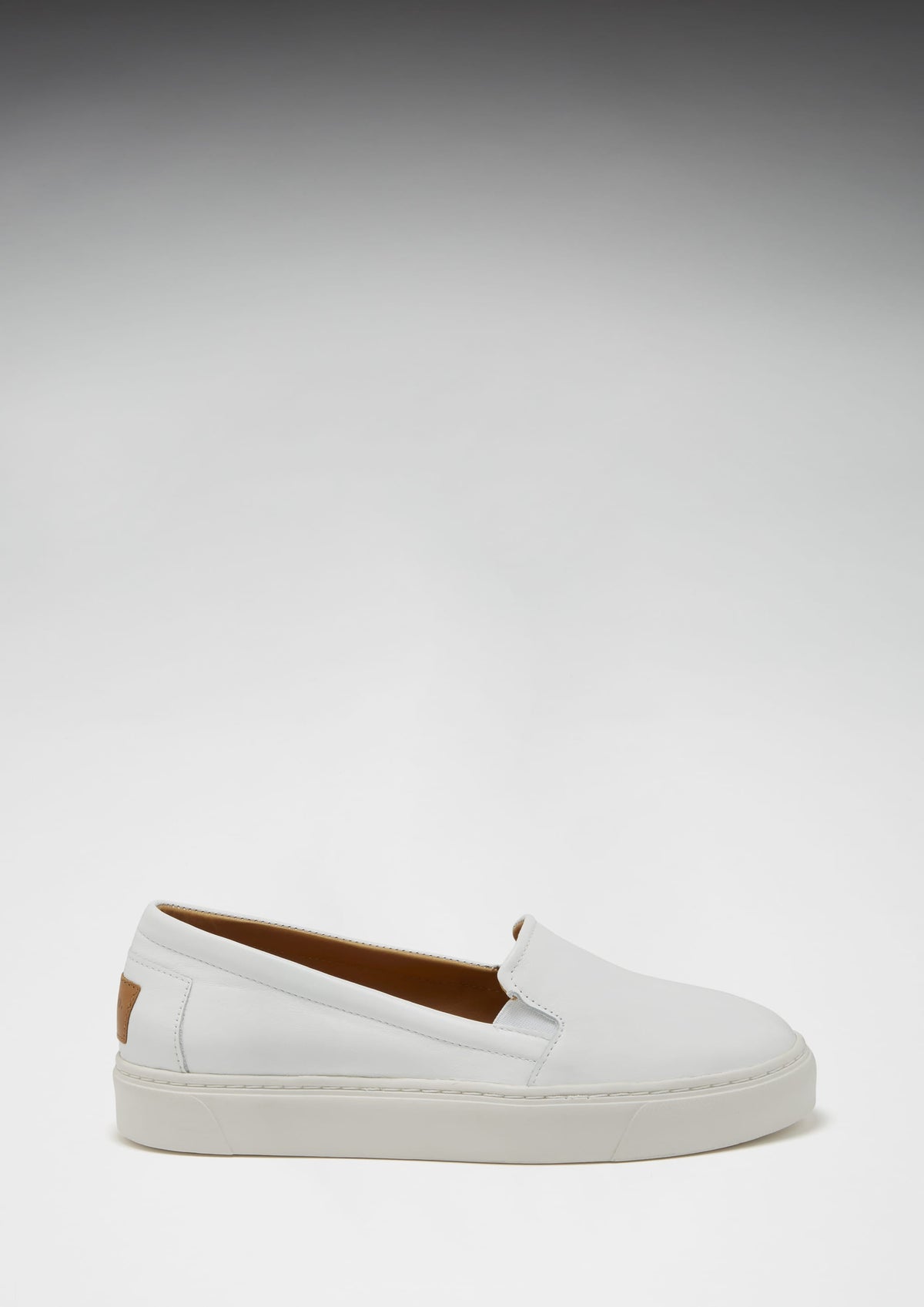 Hugs & Co. Women's White Leather Slip-On Sneakers