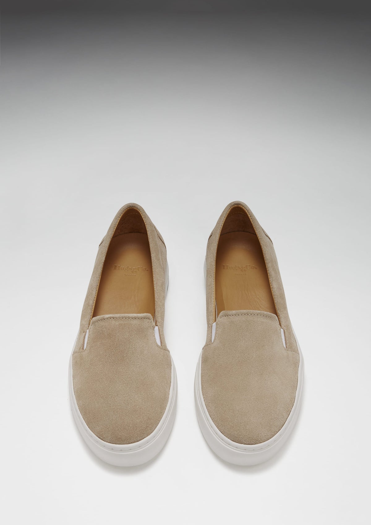 Hugs & Co. Women's Taupe Suede Slip-On Sneakers