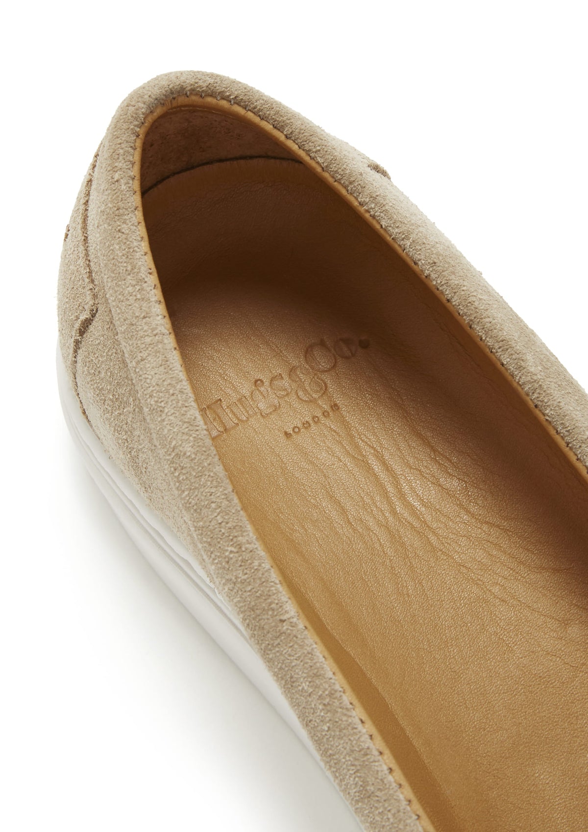 Hugs & Co. Women's Taupe Suede Slip-On Sneakers