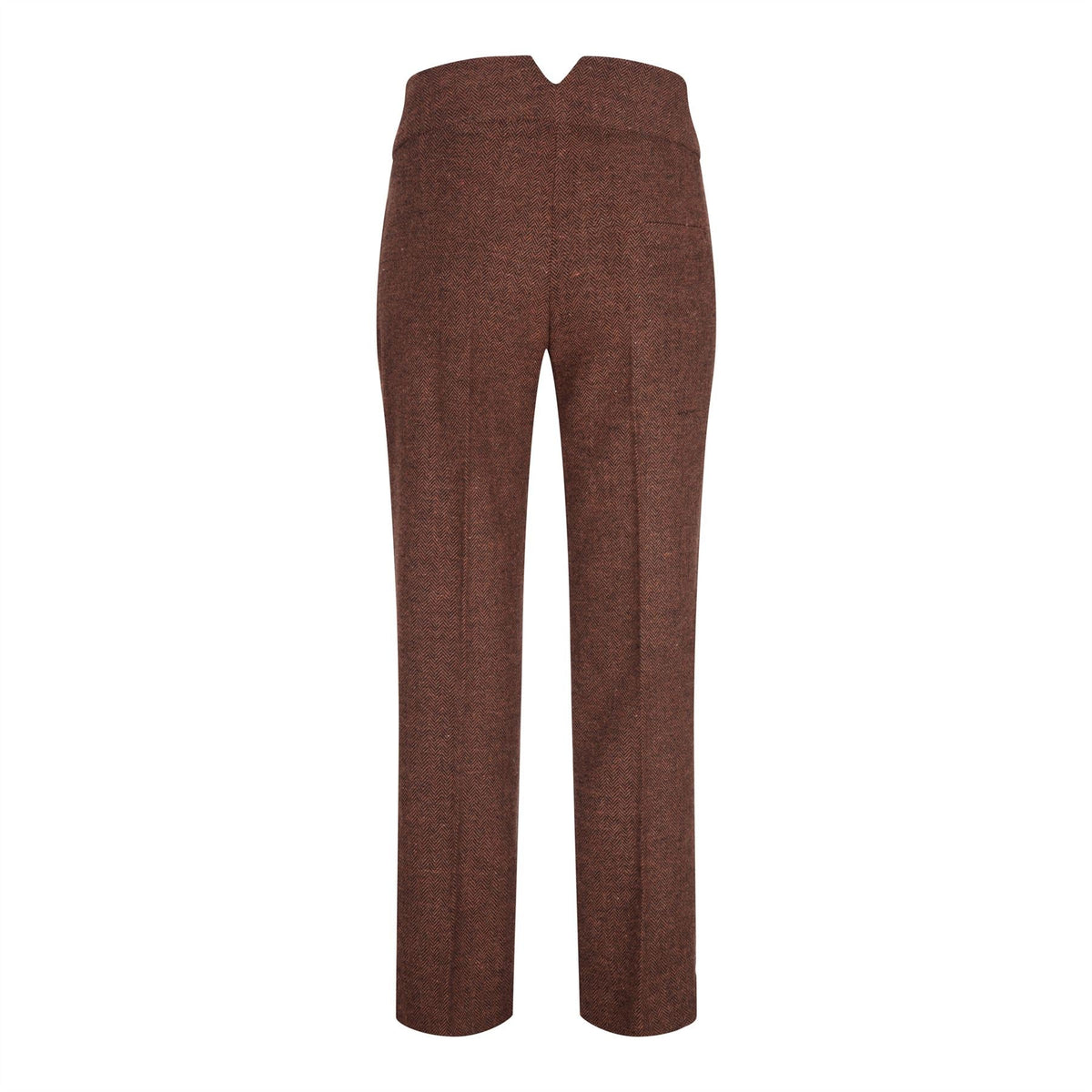 Women's Rust Brown Herringbone Wool Tweed Suit with Blazer, Trousers and Waistcoat