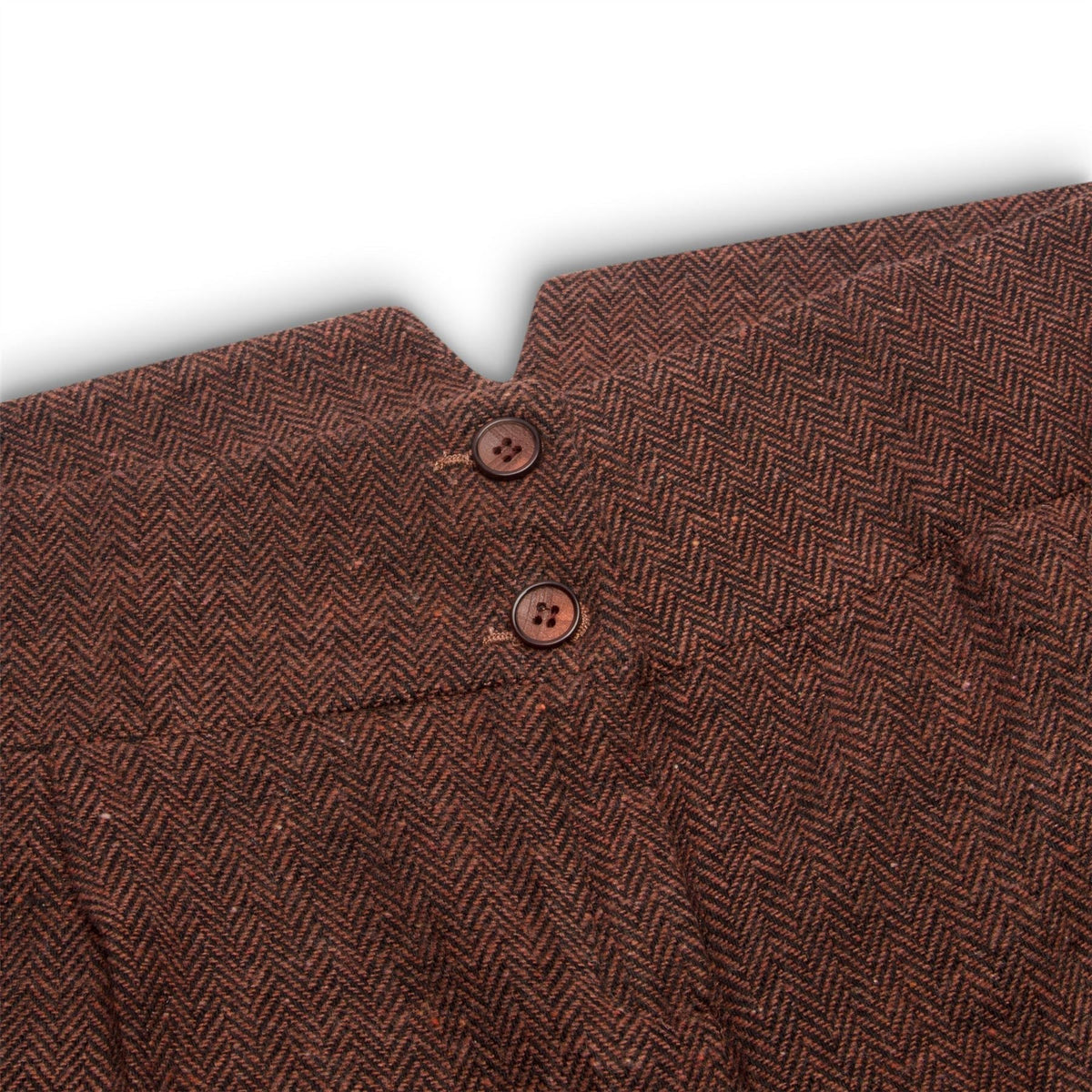 Women's Rust Brown Herringbone Wool Tweed Suit with Blazer, Trousers and Waistcoat
