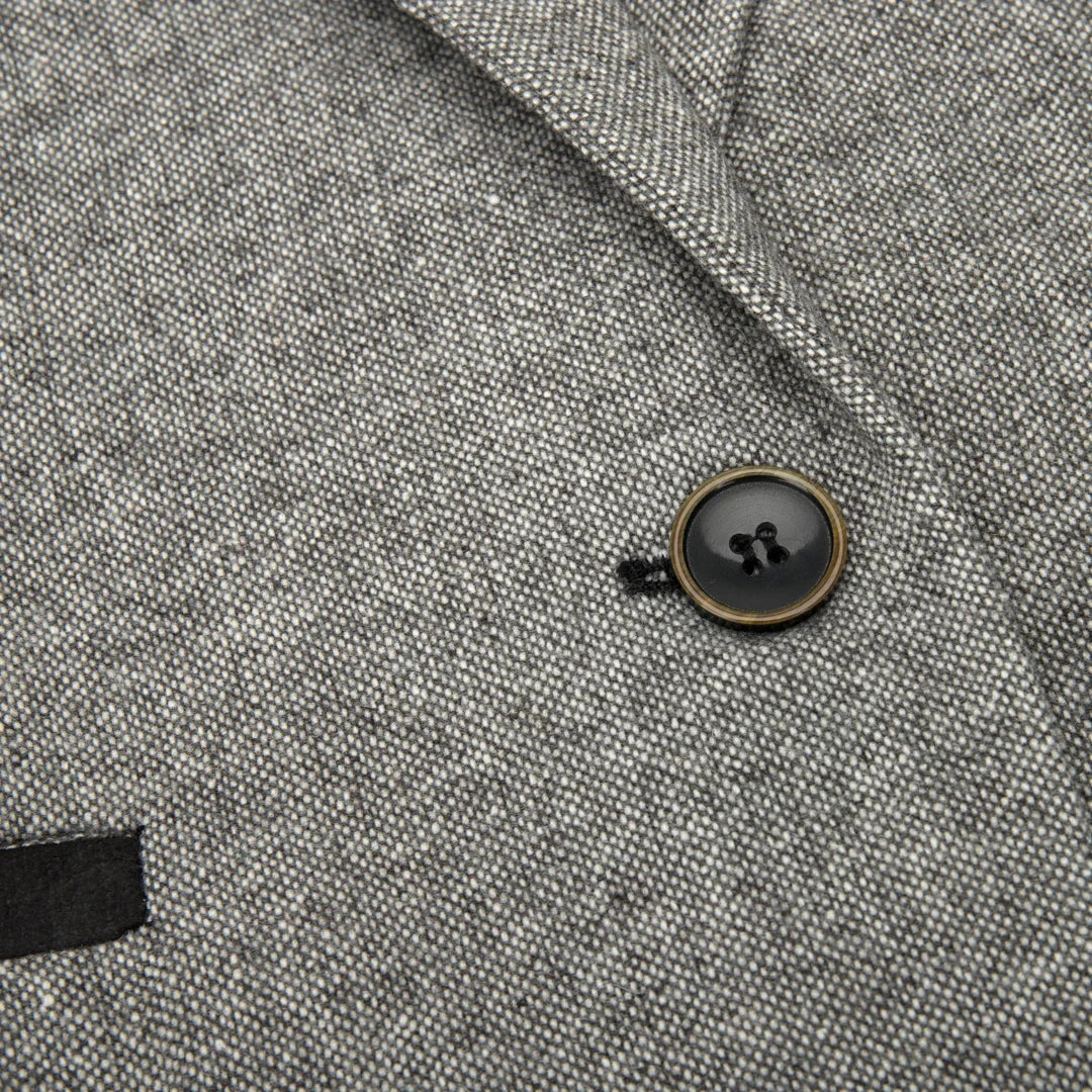 Women's Tweed Grey Blazer & Waistcoat with Elbow Patch 1920s Style by TruClothing