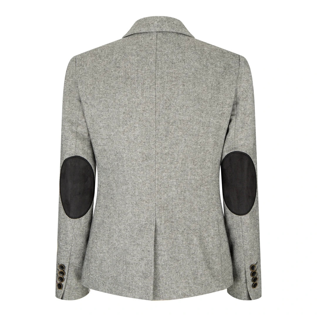 Women's Tweed Grey Blazer & Waistcoat with Elbow Patch 1920s Style by TruClothing